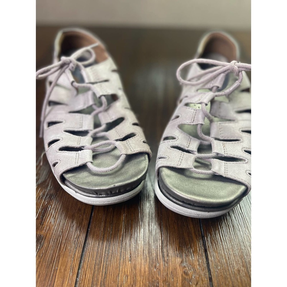 Aravon Bromly Ghillie Leather Open Toe Sandal Shoes Size 9.5 B - Picture 2 of 7